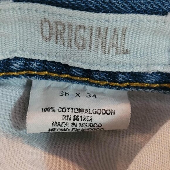 Vintage Blue Wrangler Straight Leg Jeans Mens 36w 34l - Picture 3 of 6